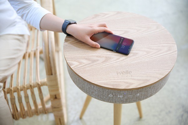 テーブルにスマホを置くだけで充電できるテーブル型Bluetoothスピーカー「Mellow W501T」は360°高音質サウンド　+Style