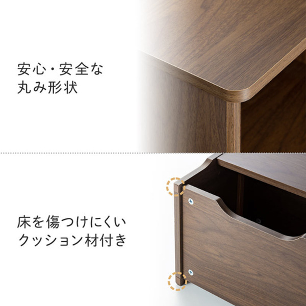 ロボット掃除機やケーブル、Wi-Fiルーターを綺麗に収納する「収納木製ボックス」サンワサプライが発売