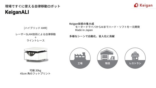 Keigan、AMR「KeiganALI 」を販売開始　使いやすさとレスポンスで１万台の販売を目指す
