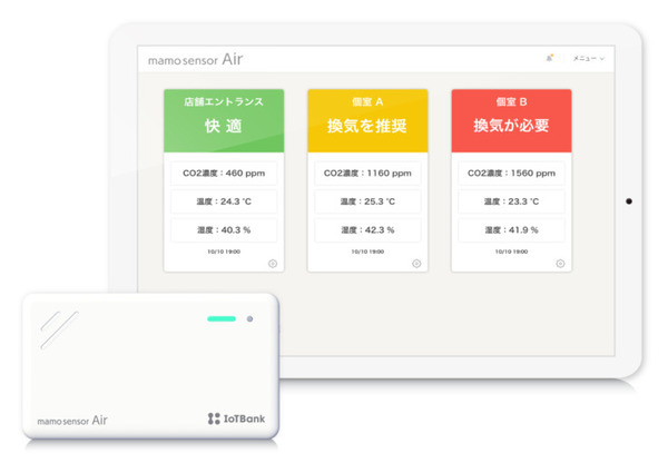 ソフトバンクグループの大規模接種会場にCO2濃度を可視化する「まもセンサー Air」導入 予診室や経過観察のスペースなど9か所に設置