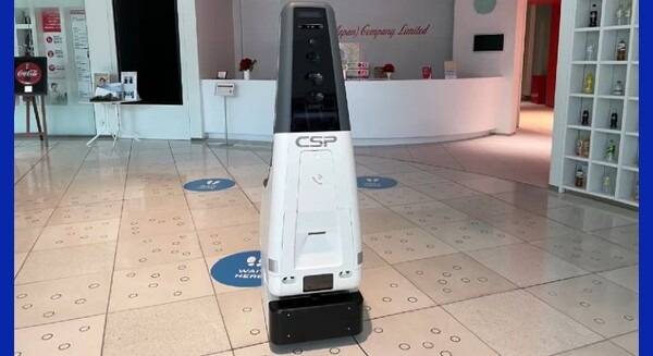 コカコーラ本社ビルで警備ロボットのトライアル運用中　セントラル警備が2022年初頭の商用サービス開始予定