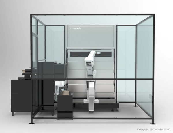 サラダ調理ロボットが27種類のトッピングを自動計量　最大287万通りのカスタムサラダを作成　1時間に60食の提供めざして開発中