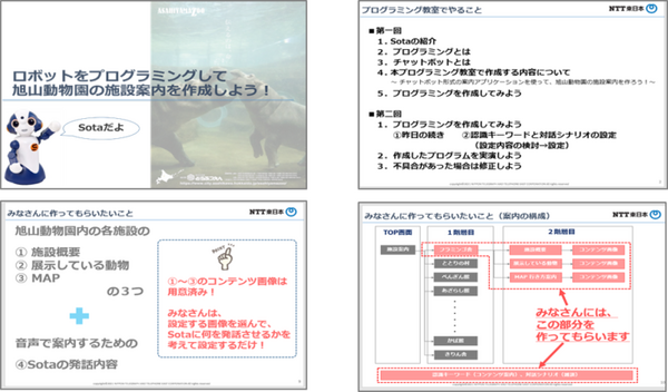 NTT東日本、旭山動物園に地元中学生がプログラミングした案内ロボット「Sota」を展示 「旭川市 中学生向けプログラミング教室」