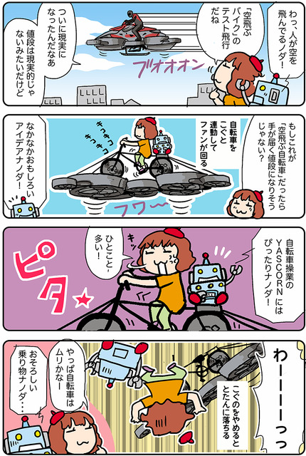 【連載マンガ ロボクン vol.203】「空飛ぶ自転車」ナノダ
