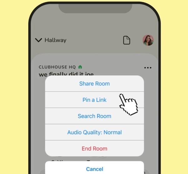 Clubhouse 宣伝や収益化に繋がる新機能「Pinned Links」提供開始　ルーム内で外部サイトのリンクが可能に