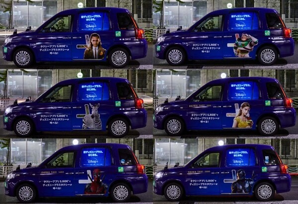 車窓サイネージ「Canvas」に『ディズニープラスタクシー』が登場！タクシーアプリ「S.RIDE」配車連携