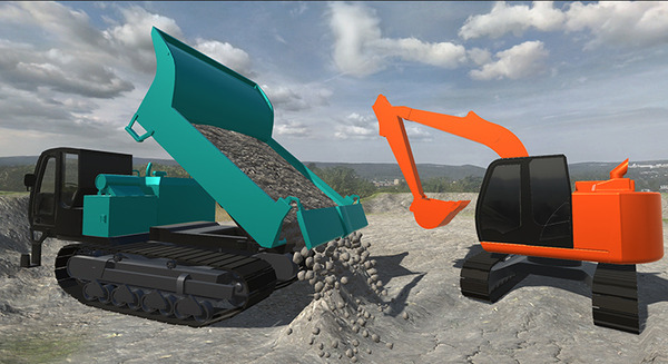 リアルタイムで作業環境をデジタルで再現する「建機・土壌シミュレータ」を開発　物理エンジンを実装　VMC Motion Technologies