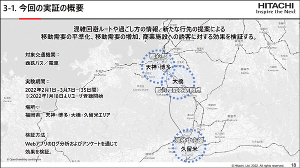 日立と西鉄「混雑を避けた移動と地域経済の活性化を促すMaaS実証実験」を拡大　ナッジ技術活用、鉄道も加え店舗数は3千超へ