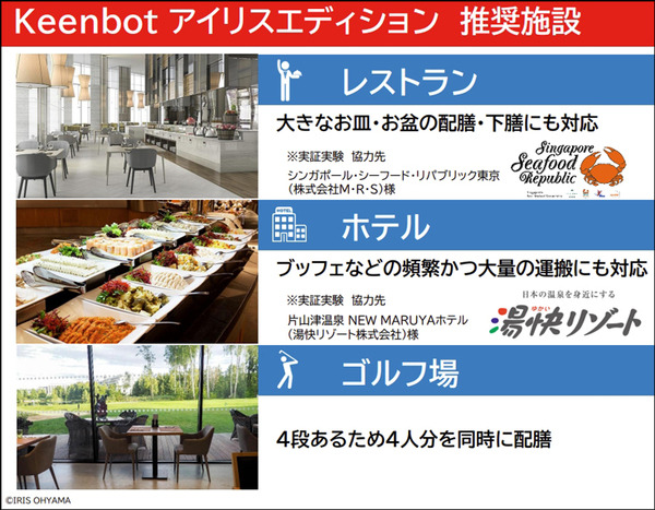 最大4段の大容量トレーが特徴の配膳運搬ロボット「Keenbot アイリスエディション」発売 導入事例を公開　SBRとアイリスオーヤマ