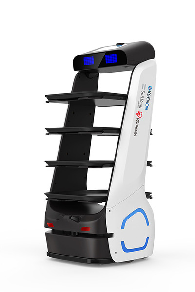 最大4段の大容量トレーが特徴の配膳運搬ロボット「Keenbot アイリスエディション」発売 導入事例を公開　SBRとアイリスオーヤマ