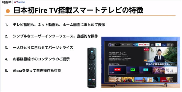 【速報】Amazonとヤマダ 日本初「Amazon Fire TV搭載」スマートテレビを発表　Alexa連携　割引価格で本日より予約開始
