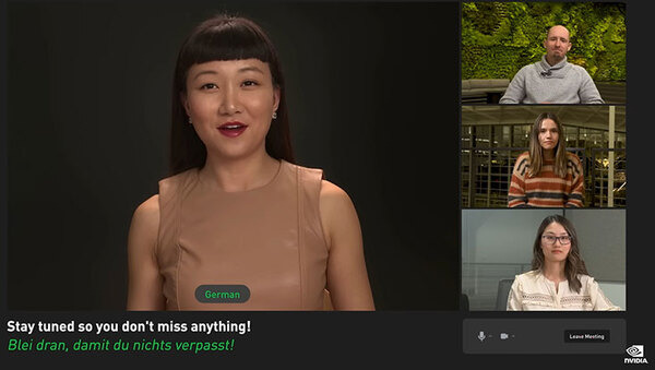 【びっくり】NVIDIAが新世代のビデオ会議を公開　ボタンひとつで自分が多言語をしゃべってる！眼もぱっちり開いてる！