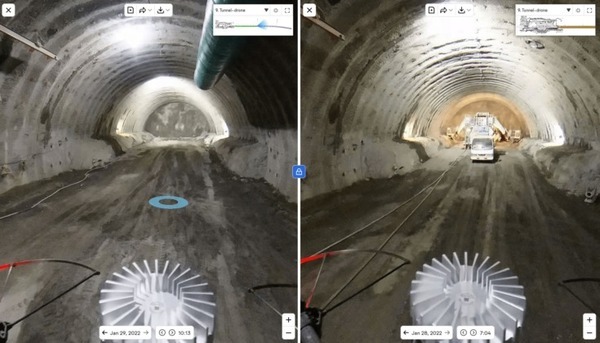 センシンロボティクスとフジタが「トンネル坑内自動巡視ドローンシステム」開発　360度カメラでVR空間生成、BIM/CIMと連動