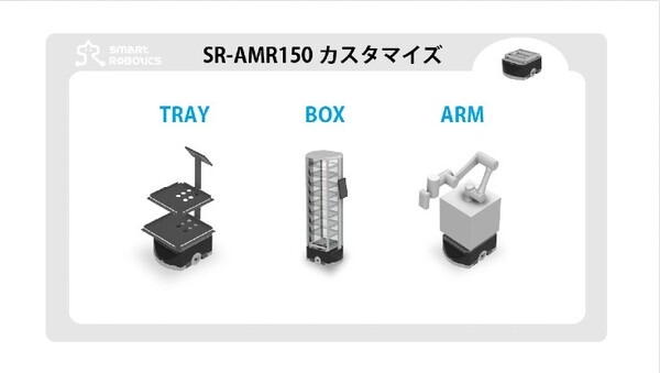 スマートロボティクスが「人とすれ違える」コンパクトな自律走行型搬送ロボット「SR-AMR150」を開発、販売予約を開始