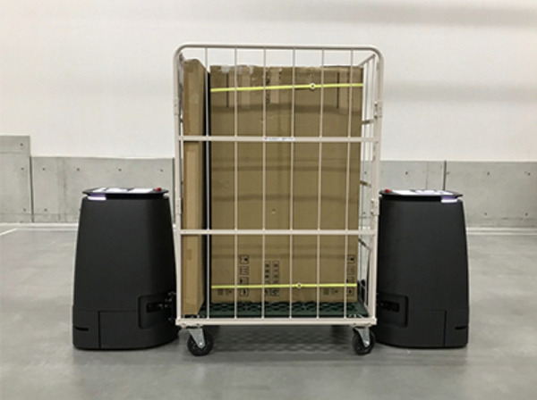 NECの協調搬送ロボット導入に向けてSGシステムと佐川グローバルロジスティクスが3社共同で実証実験を実施