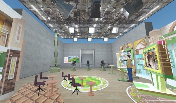 VRゴーグルでスタジオ見学体験！ 全国放送のテレビ番組「ゴゴスマ」スタジオをメタバース上で再現　NTTの「DOOR」を使用