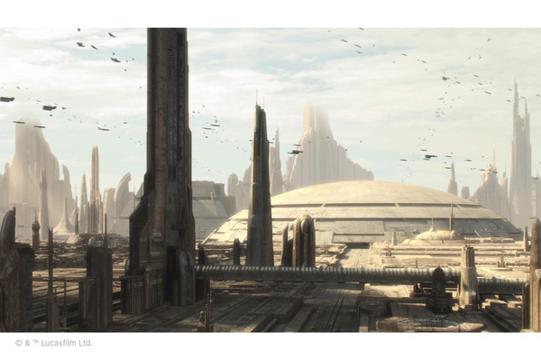 「Atmoph Window 2|Star Wars」第四弾はスター・ウォーズ エピソード2より「コルサント」の風景　摩天楼やスピーダーを再現