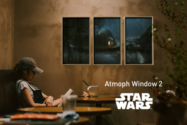 「Atmoph Window 2|Star Wars」第四弾はスター・ウォーズ エピソード2より「コルサント」の風景　摩天楼やスピーダーを再現
