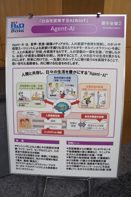 【NTT R&Dフォーラム2016】「Agent-AIの利用シーンに関するコンセプト展示」を見てきました。