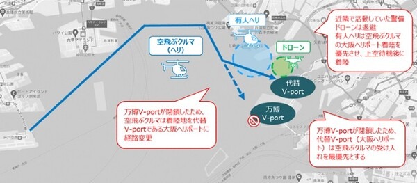 テラドローンが大阪で「空飛ぶクルマ」などの「空の道」構築を目指す　ドローンとヘリコプターで実証実験の実施へ