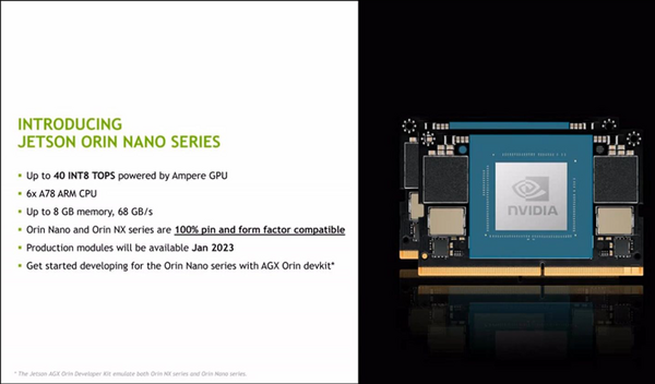 NVIDIA「Jetson Orin Nano」のベンチマーク結果を公開　従来NanoやTX2 NXとの性能差は?「GTC 2022」レポート