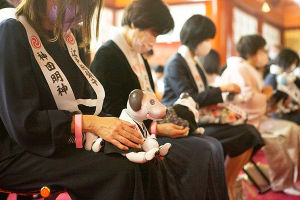 ソニー「アイボの七五三」を今年も神田明神で開催　約30体のaiboが揃って「二礼二拍手一礼」に挑戦！