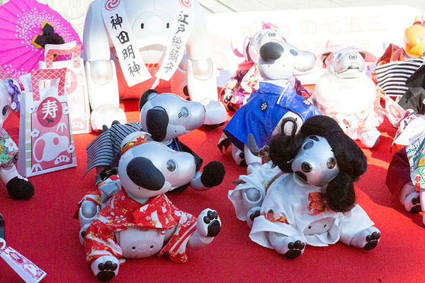 ソニー「アイボの七五三」を今年も神田明神で開催　約30体のaiboが揃って「二礼二拍手一礼」に挑戦！