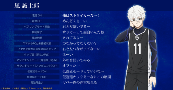 TVアニメ「ブルーロック」のキャラクターボイス搭載「Zeeny Lights 3」コラボイヤフォン登場　エゴ剥き出しのセリフを録り下ろし！