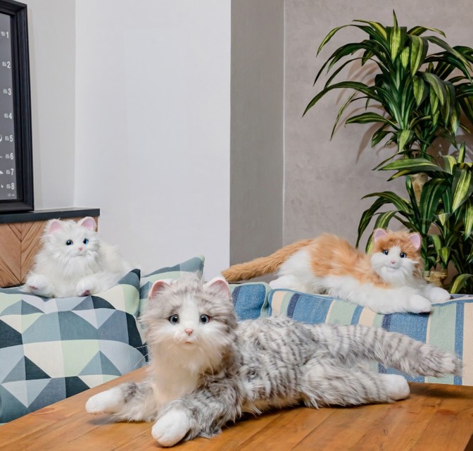 ねこ型ペットロボット「しっぽふりふり あまえんぼうねこちゃん」に新色アイスグレー登場、全3色に【特徴まとめ】デジレクト