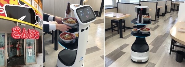 ラーメン店など狭い通路もスムーズに移動可　コンパクトな配膳・運搬ロボット「Keenbot T8」販売開始 　ソフトバンクロボティクス