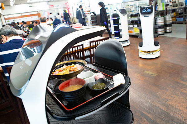ネコ型配膳ロボット10台が同時フル稼働！ロボット向けに店内を改修した食事処「漁師料理 かなや」での稼働公開　DFA Robotics