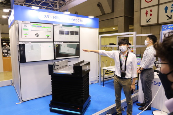 【国内初】NTT東日本「製造・物流現場」向けにローカル5Gの実証デモ　ロボットやAI検品機器などと接続して一元管理「ワイヤレスジャパン 2023」