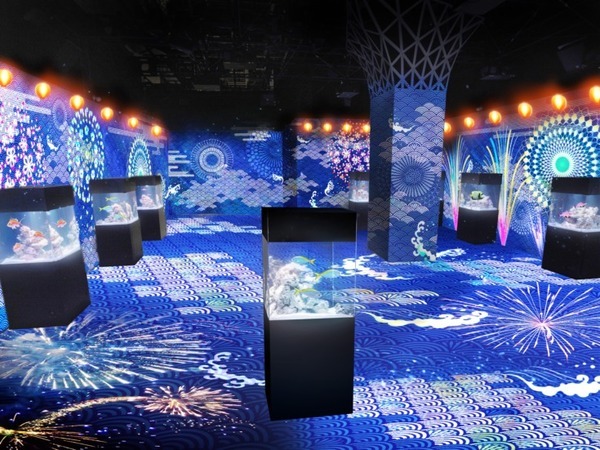 デジタル花火アート続々開催　東京タワー「日本の風景×夜景」、マクセル アクアパーク品川「花火アクアリウム」のマッピングショー　ネイキッド演出
