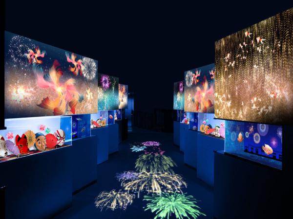デジタル花火アート続々開催　東京タワー「日本の風景×夜景」、マクセル アクアパーク品川「花火アクアリウム」のマッピングショー　ネイキッド演出