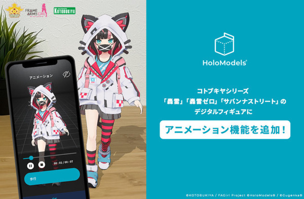 デジタルフュギュアHoloModels　コトブキヤシリーズにアニメーション機能を実装　Gateboxともイベントで連携