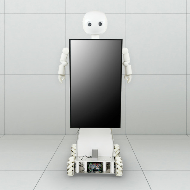 ヴイストンが身長180cmのサイネージロボット「サンドイッチロボ」を試作　2023国際ロボット展で展示