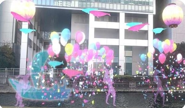 品川にクジラやイルカが！「品川イルミネーション2023 with XR City」開催　品川港南エリアをXRで活性化