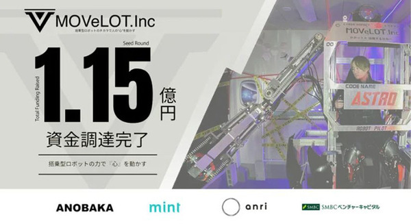 パトレイバーのイングラムなど搭乗型ロボット開発企業MOVeLOTがシードラウンド累計1.15億円の資金調達