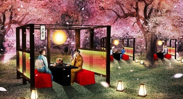 『NAKED桜まつり 2024 世界遺産・二条城』の「プレミアムお花見エリア」演出詳細を発表　豪華絢爛プロジェクションマッピング