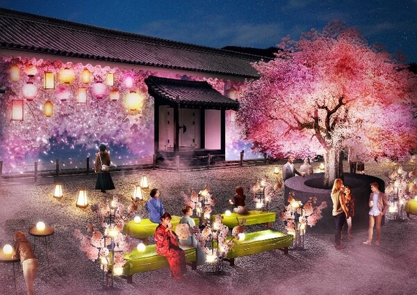 『NAKED桜まつり 2024 世界遺産・二条城』の「プレミアムお花見エリア」演出詳細を発表　豪華絢爛プロジェクションマッピング