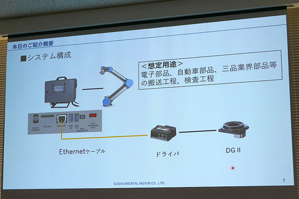 オリエンタルモーターが協働ロボット市場に本格進出　中空ロータリーアクチュエータが「UR+」に認証、外部旋回軸をロボットから直接制御可能
