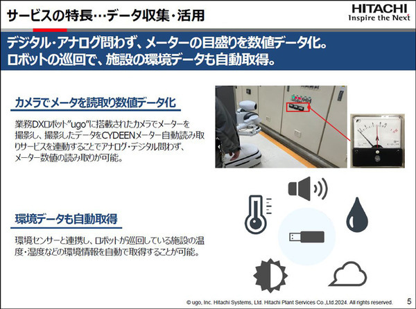 日立とugo 自律走行する業務DXロボットで工場の巡回点検を自動化、今年度中に提供開始　AI解析で全体最適化も　実演デモを公開