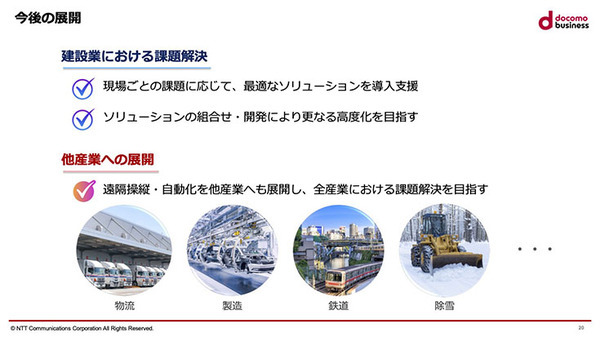 NTT ComとARAV 建機遠隔操縦・自動化ソリューションを提供開始　建設土木以外への適用も視野に