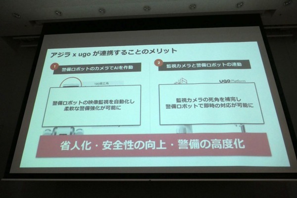 警備ロボットugoと行動認識AIのアジラが連携　両社の弱点をカバー、警備のさらなる自動化・省人化、安全性向上へ