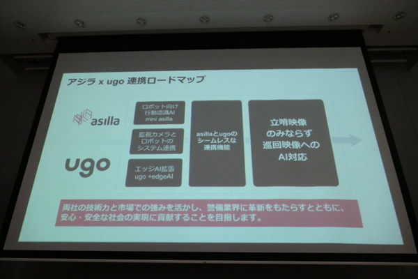 警備ロボットugoと行動認識AIのアジラが連携　両社の弱点をカバー、警備のさらなる自動化・省人化、安全性向上へ
