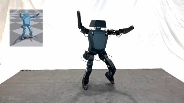 ディズニー先進のアニマトロニクス技術 ヒューマノイドロボットの「モーションデータからポリシーを学習」する動画を公開