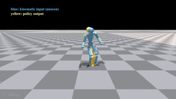 ディズニー先進のアニマトロニクス技術 ヒューマノイドロボットの「モーションデータからポリシーを学習」する動画を公開