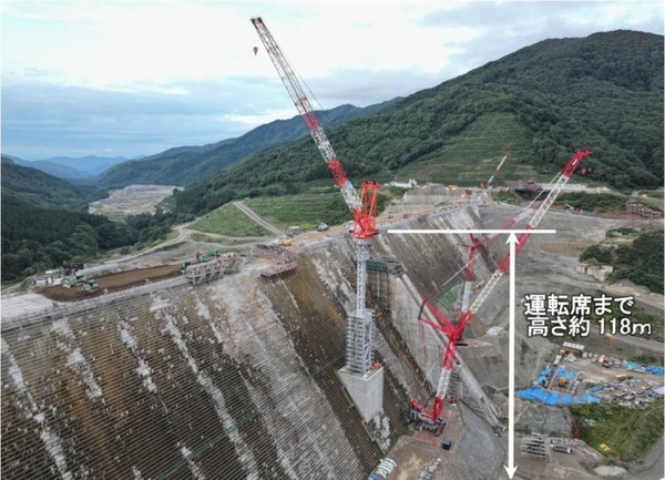 鹿島がタワークレーンの自動運転と遠隔操作システムをダム工事に初導入　生産性が約20％向上、安全性アップで実用性を確認