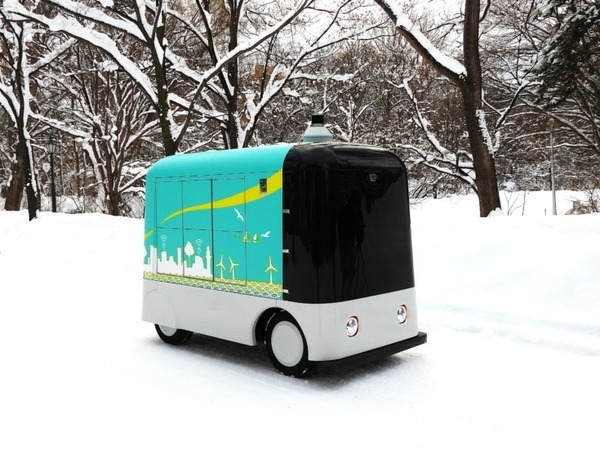 【国内初】京セラCSと北大、雪道走行できる中型自動配送ロボットを共同開発、準公道で走行試験に成功
