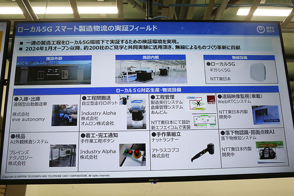 NTT東日本「スマート工場のローカル5Gデモを公開」メーカー異なる複数ロボットやAMR、IoT機器等が連携